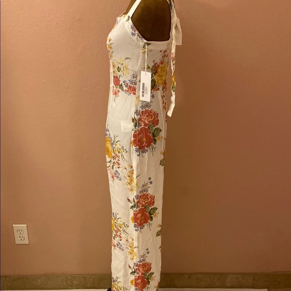 REFORMATION Elegant Floral White Jumpsuit - Picture 2 of 12